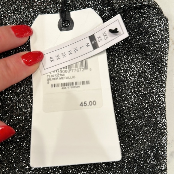 NWT Leith silver, metallic top  Small - Picture 2 of 6